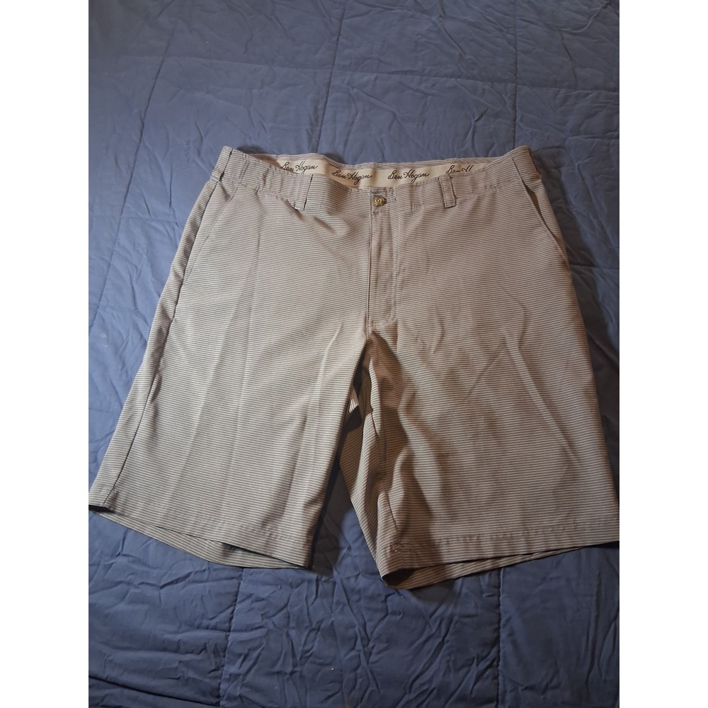 Ben Hogan Mens Performance Golf‎ Shorts Grey Striped Size 36 Stretch Activewear